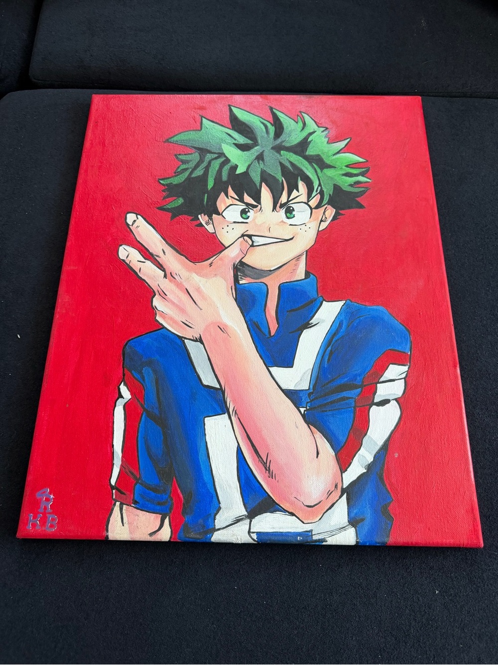 My Hero Academia Deku acrylic on canvas art